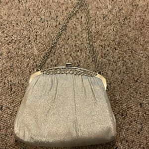 Source Unknown Shimmering Silver Clutch